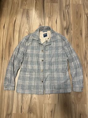 Fedeli Tartan Alpaca Blend Men’s Jacket in Grey Check Plaid Pattern